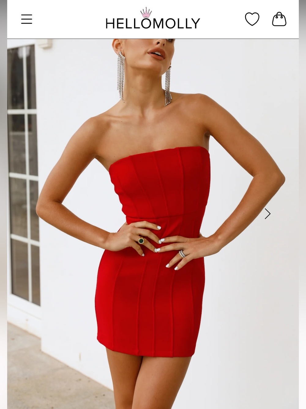 Hello Molly Red Strapless Dress